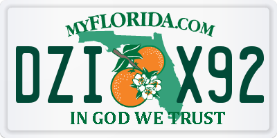 FL license plate DZIX92