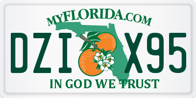 FL license plate DZIX95