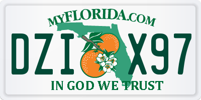 FL license plate DZIX97