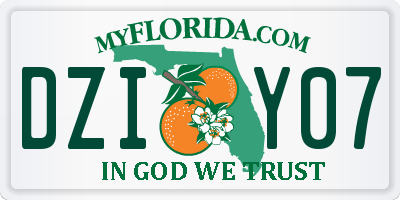 FL license plate DZIY07