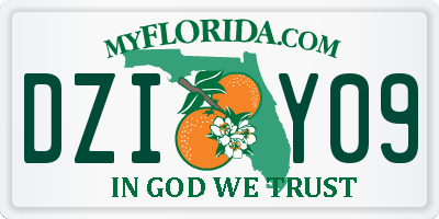 FL license plate DZIY09