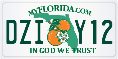 FL license plate DZIY12