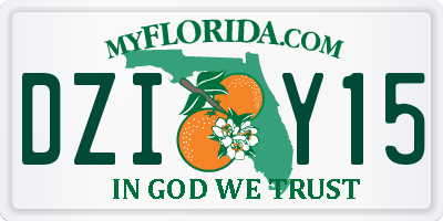 FL license plate DZIY15