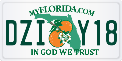 FL license plate DZIY18
