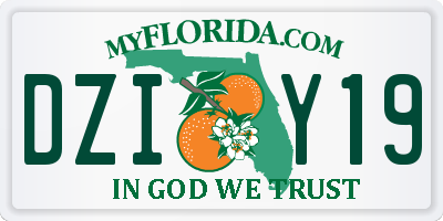 FL license plate DZIY19