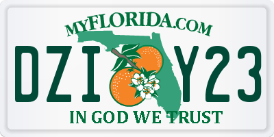 FL license plate DZIY23