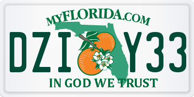 FL license plate DZIY33