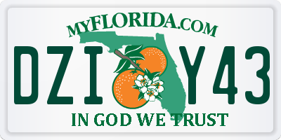 FL license plate DZIY43
