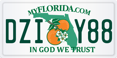 FL license plate DZIY88