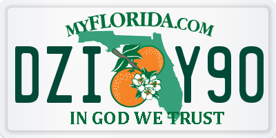 FL license plate DZIY90
