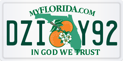 FL license plate DZIY92