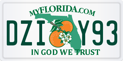 FL license plate DZIY93