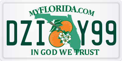 FL license plate DZIY99