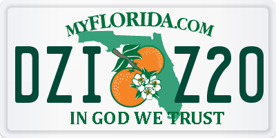 FL license plate DZIZ20