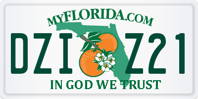 FL license plate DZIZ21