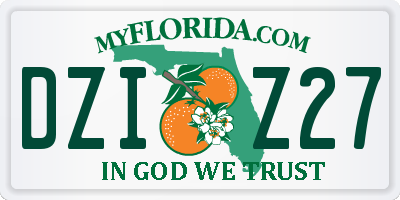 FL license plate DZIZ27