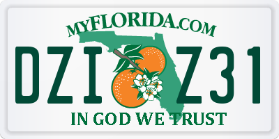 FL license plate DZIZ31