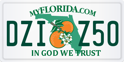 FL license plate DZIZ50
