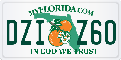 FL license plate DZIZ60