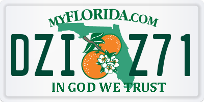 FL license plate DZIZ71