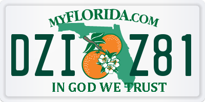 FL license plate DZIZ81