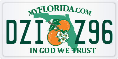 FL license plate DZIZ96
