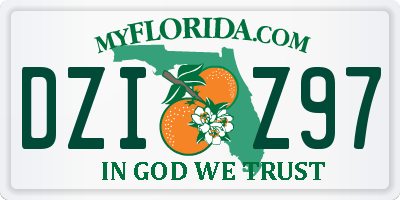 FL license plate DZIZ97