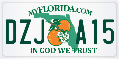 FL license plate DZJA15