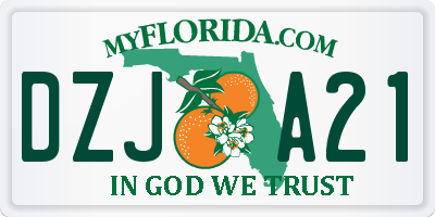 FL license plate DZJA21