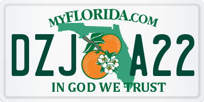 FL license plate DZJA22