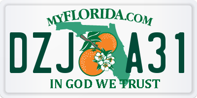 FL license plate DZJA31