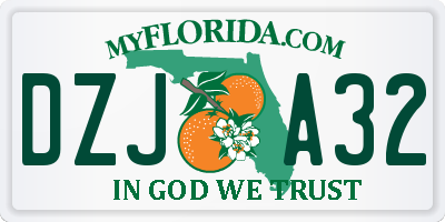FL license plate DZJA32