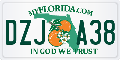 FL license plate DZJA38
