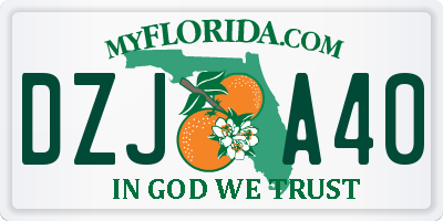 FL license plate DZJA40