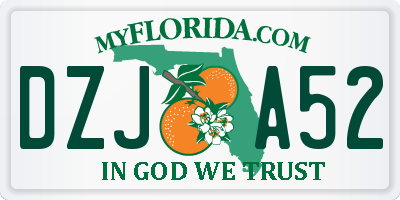 FL license plate DZJA52