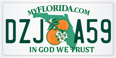 FL license plate DZJA59