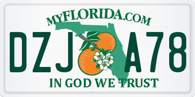 FL license plate DZJA78