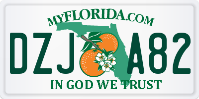 FL license plate DZJA82