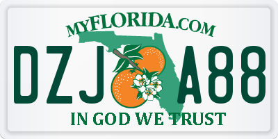 FL license plate DZJA88