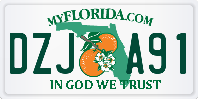 FL license plate DZJA91