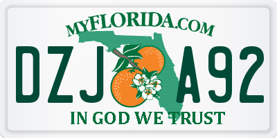 FL license plate DZJA92