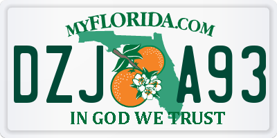 FL license plate DZJA93