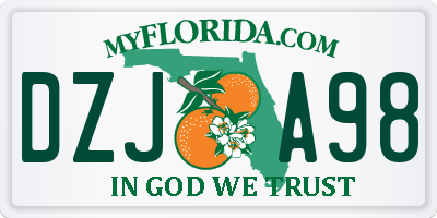 FL license plate DZJA98