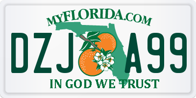 FL license plate DZJA99