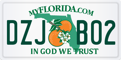 FL license plate DZJB02