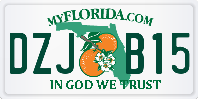 FL license plate DZJB15