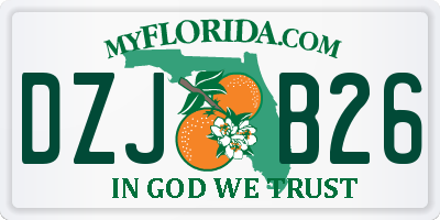 FL license plate DZJB26