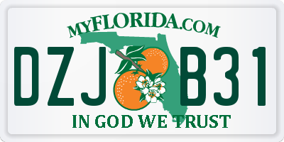 FL license plate DZJB31