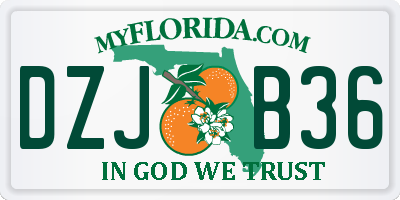 FL license plate DZJB36