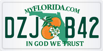 FL license plate DZJB42